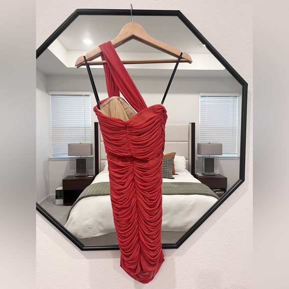 REVOLVE Ruched One-Shoulder Mini Dress by Michael Costello - Picture 5 of 8